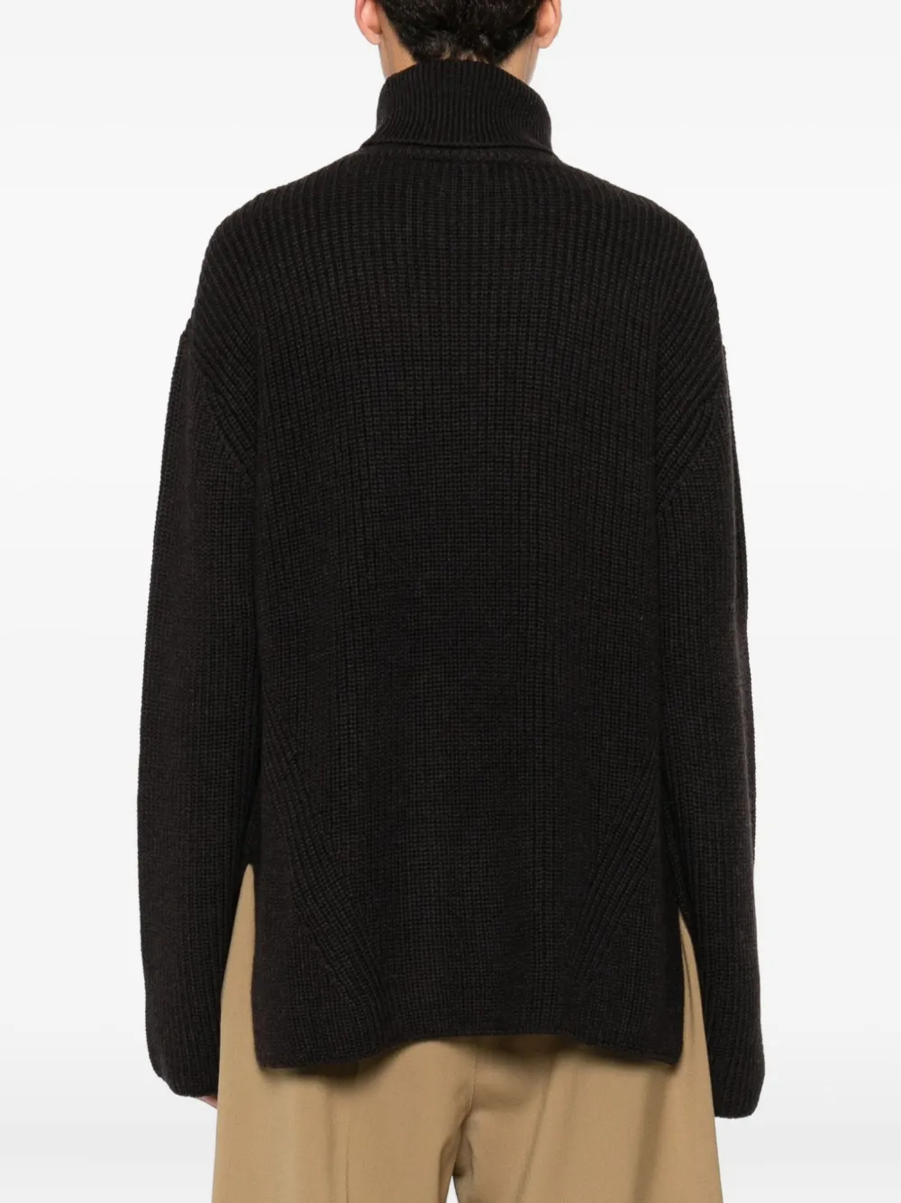 P.a.r.o.s.h High-neck Ribbed Sweater In Black