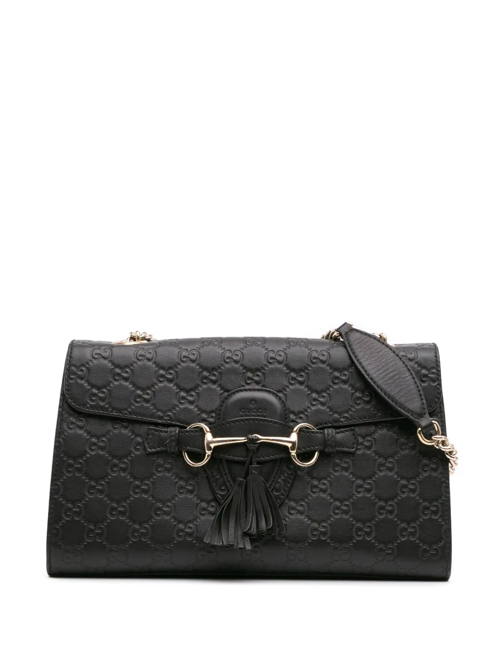 Gucci Pre-Owned 2016-2024 ミディアム エミリー グッチシマ ショルダーバッグ - ブラック Gucci Pre-Owned 2016-2024 ミディアム エミリー グッチシマ ショルダーバッグ - ブラック