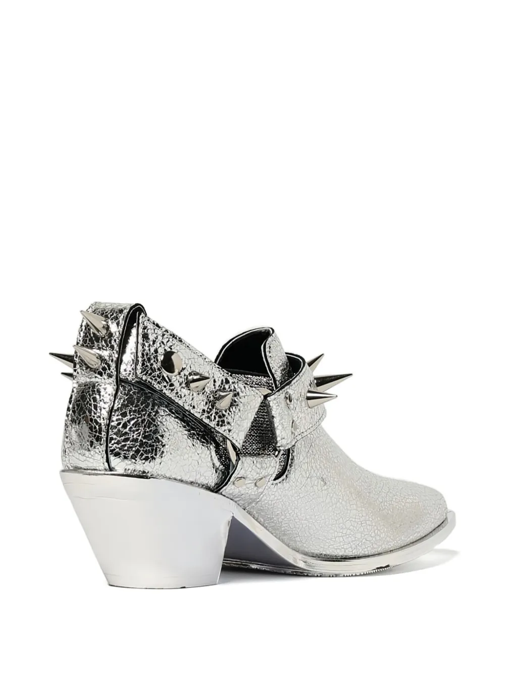 Junya Watanabe Spike-studded Leather Boots In Silver