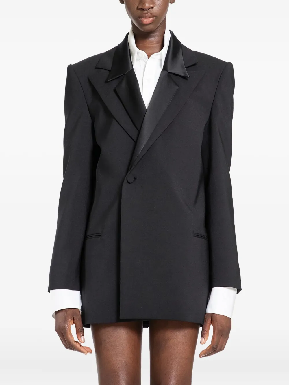 Ssheena satin-lapel blazer | Black | Image 1