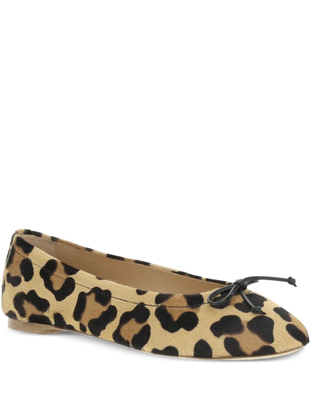 Francesco Russo leather ballerina shoes Beige