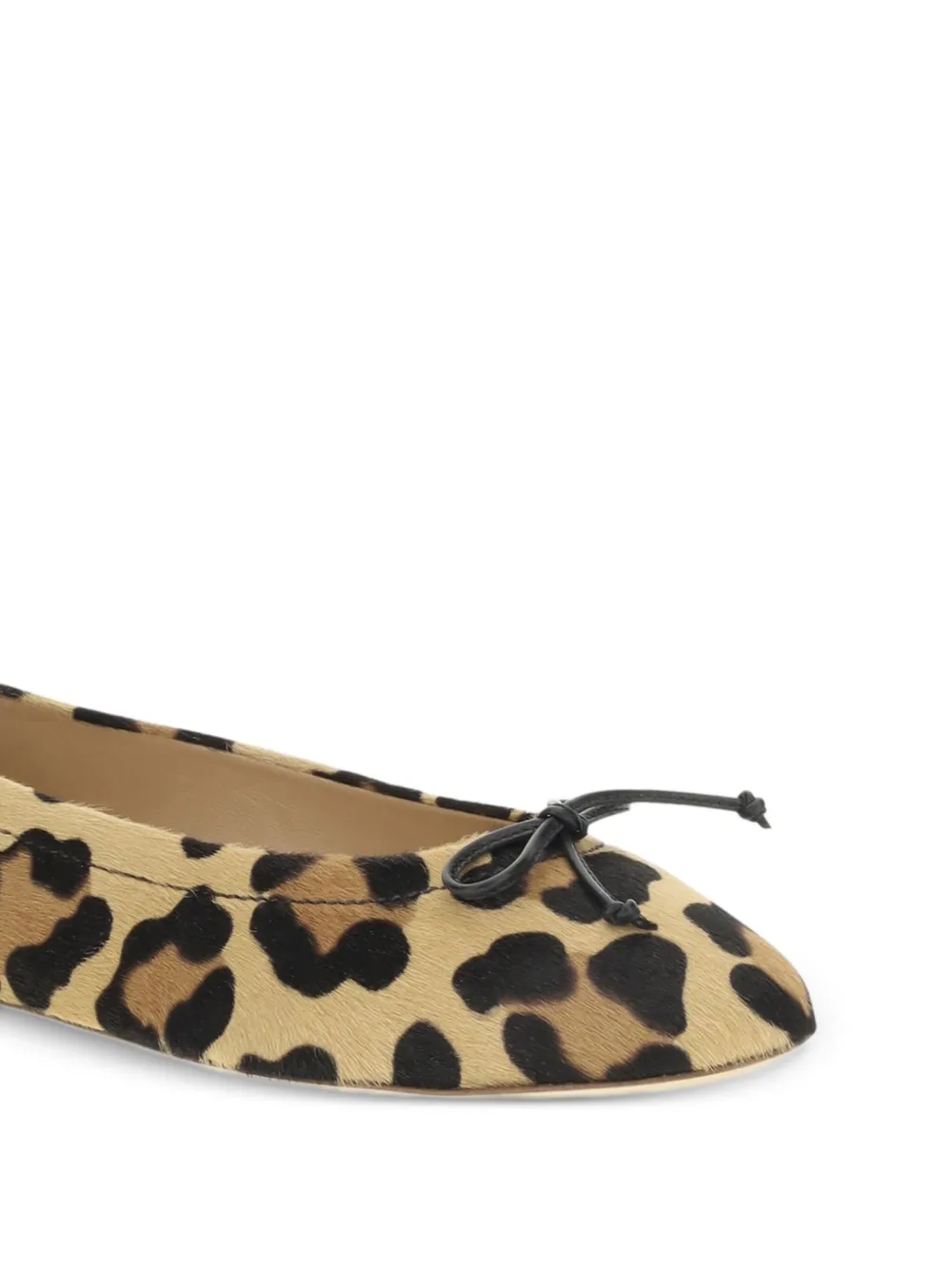 Francesco Russo Leren ballerina's Beige
