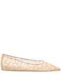 Amina Muaddi Barbara lace pointed-toe ballet flats - Neutrals