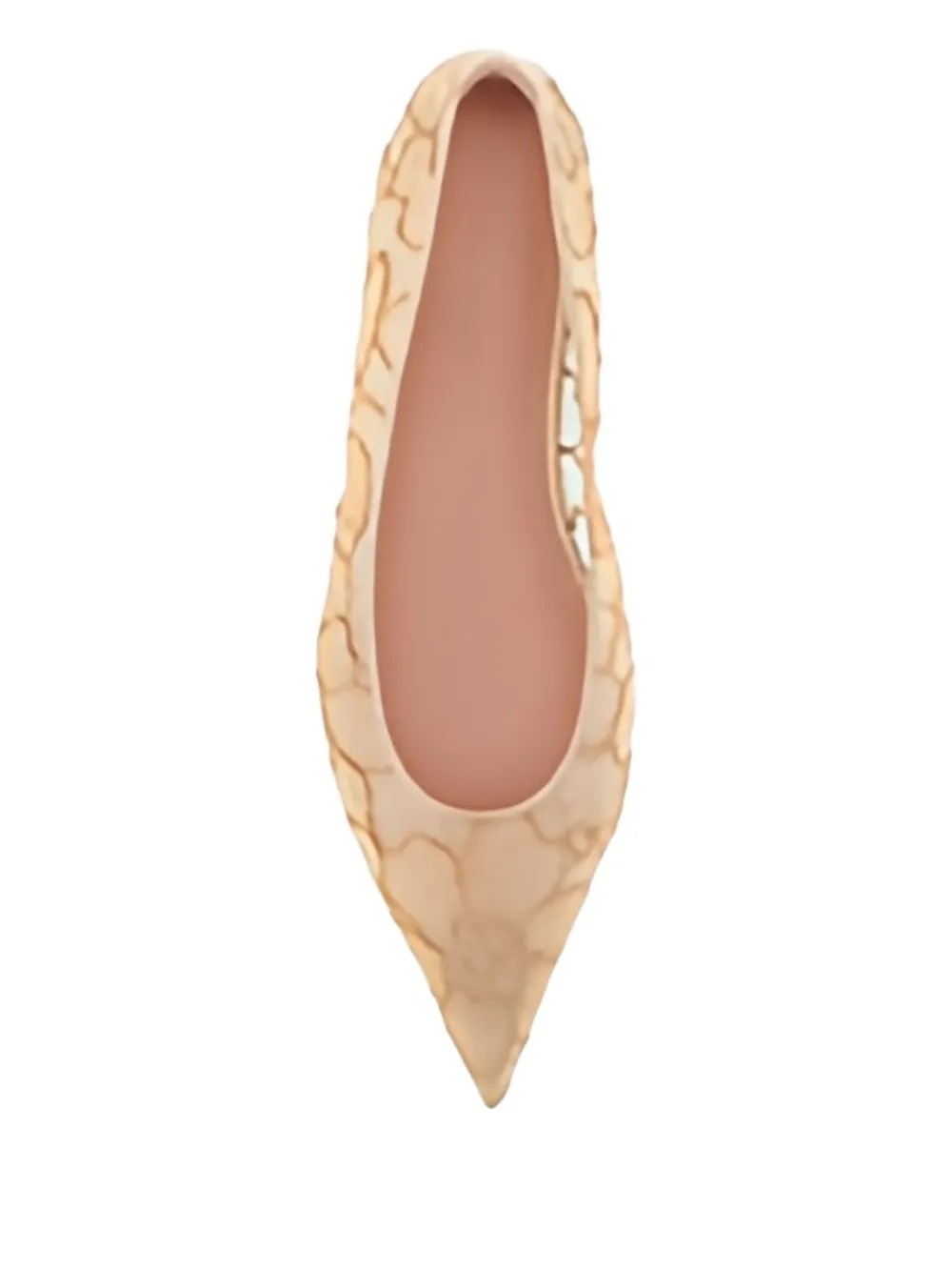 Amina Muaddi Barbara lace pointed-toe ballet flats Neutrals