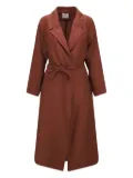 Forte Forte belted linen canvas coat - Brown
