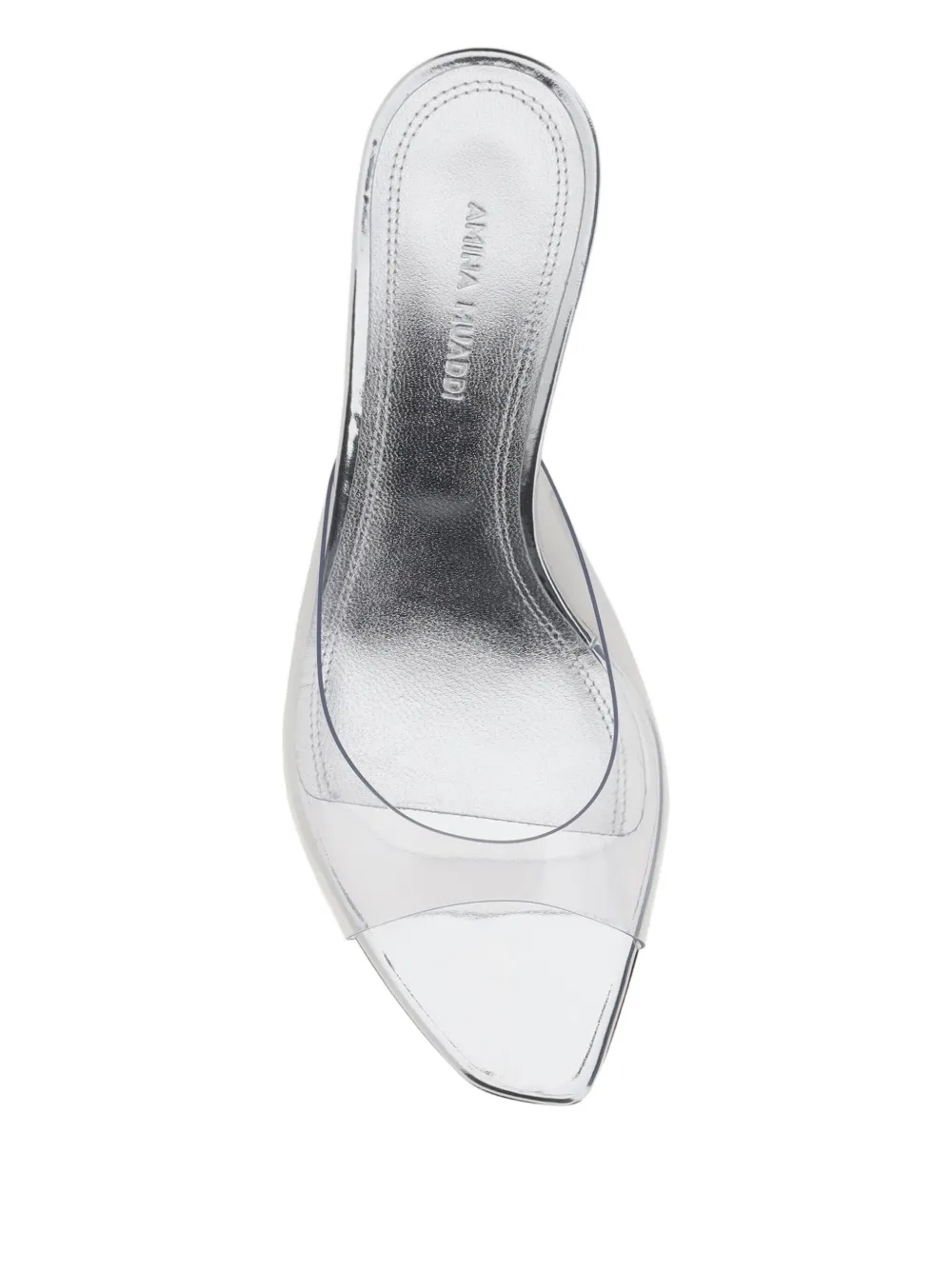 Amina Muaddi 60mm Alexa glass sandals White