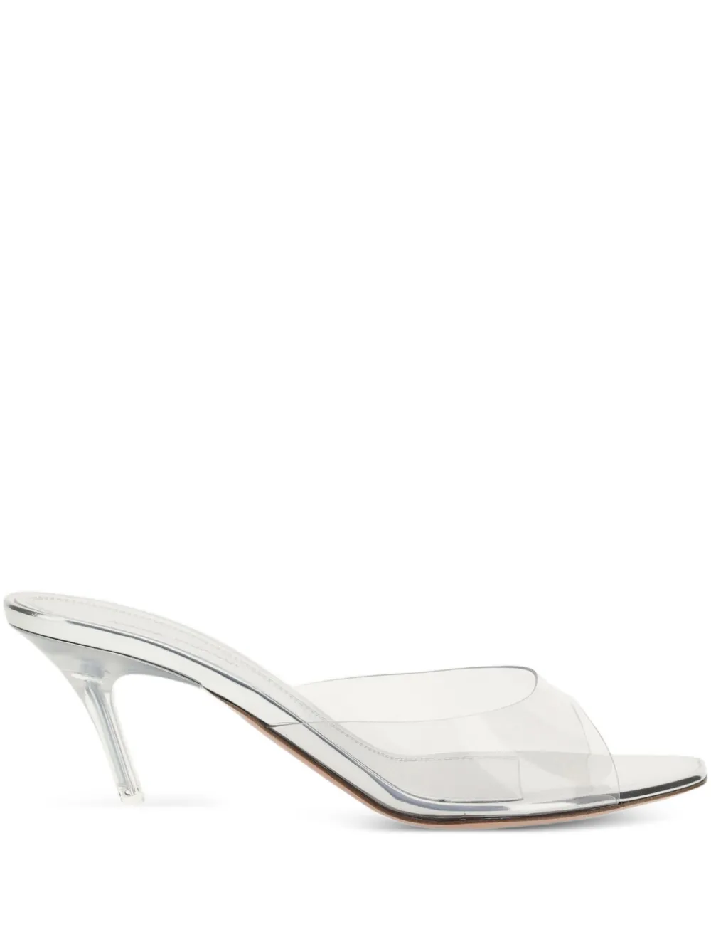 Amina Muaddi 60mm Alexa glass sandals White
