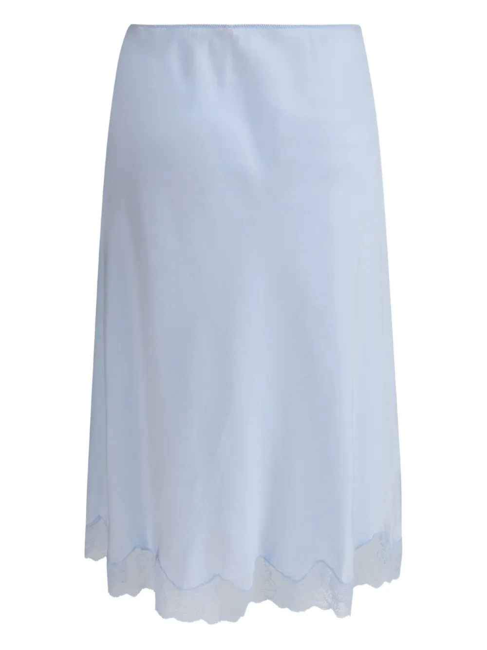 The Row Irene Lace-trim Silk Midi Skirt In Blue