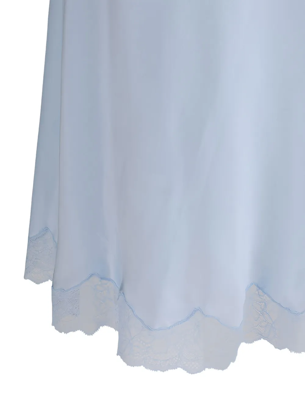 The Row Irene Lace-trim Silk Midi Skirt In Blue