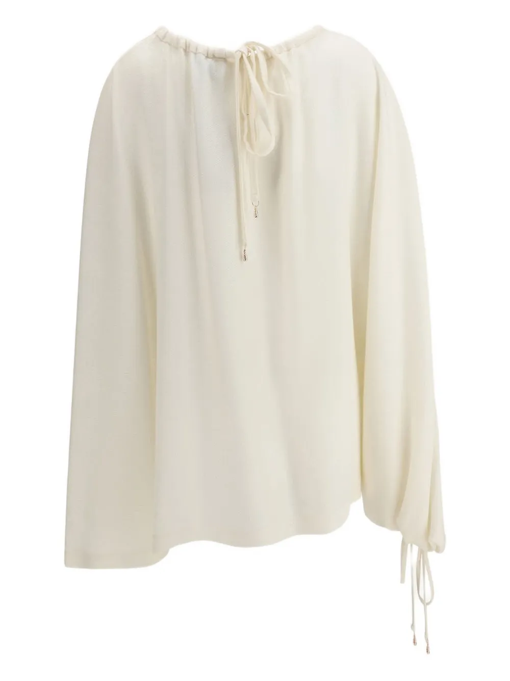 Gabriela Hearst Wilmer drawstring-detail draped blouse - IVR IVORY