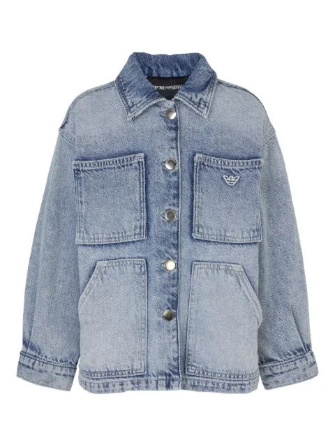 Emporio Armani Kids جاكيت جينز بتأثير باهت
