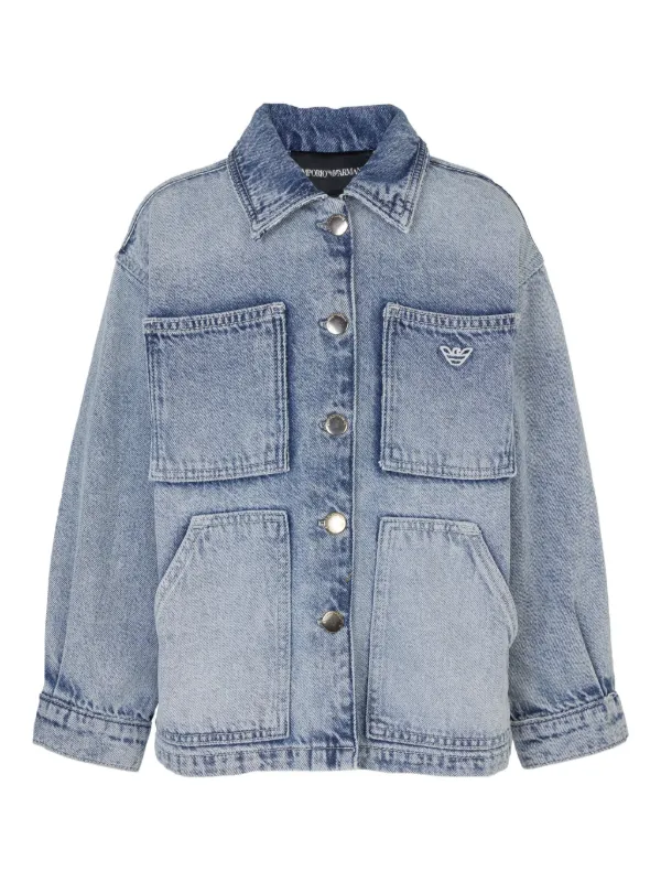 Emporio Armani Kids ウォッシュド デニムジャケット | ブルー