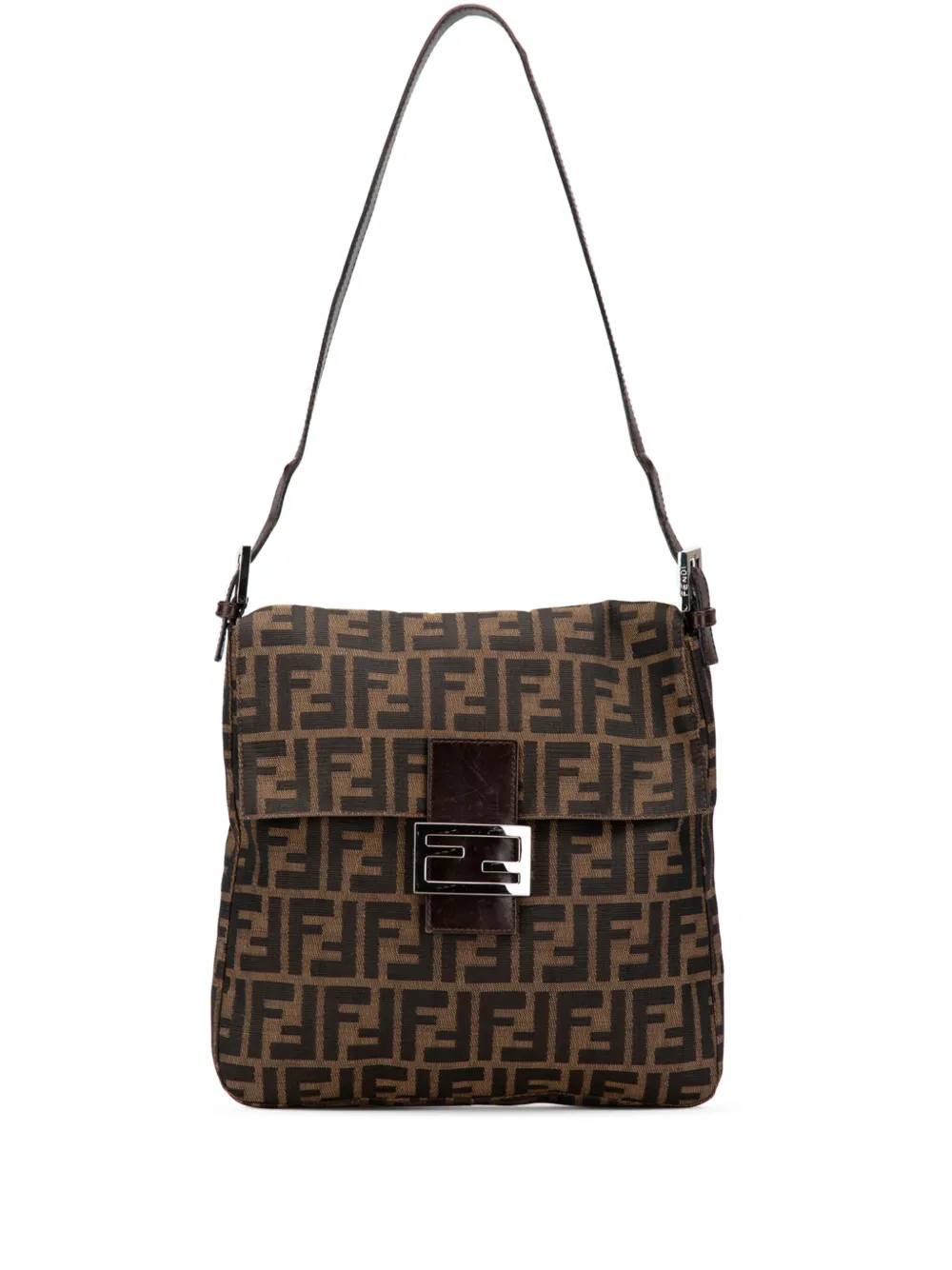 Fendi Pre-Owned bolso de hombro de lona con motivo del monograma Zucca y solapa doble 2010-2024 | marrón | Image 1