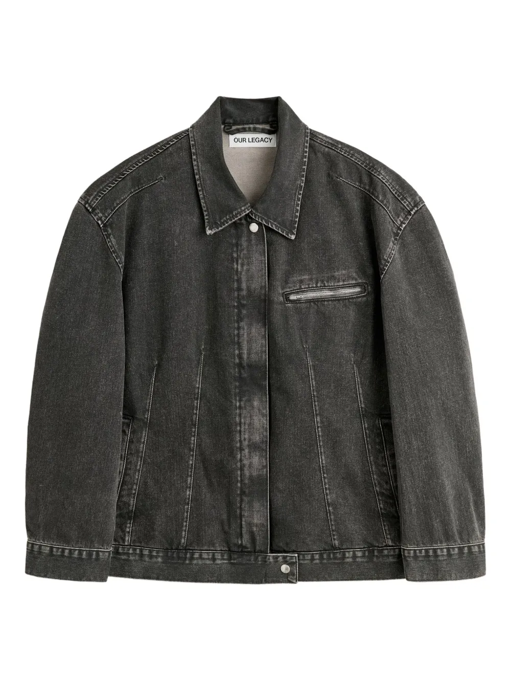 OUR LEGACY Draft denim jack met vlakken Zwart