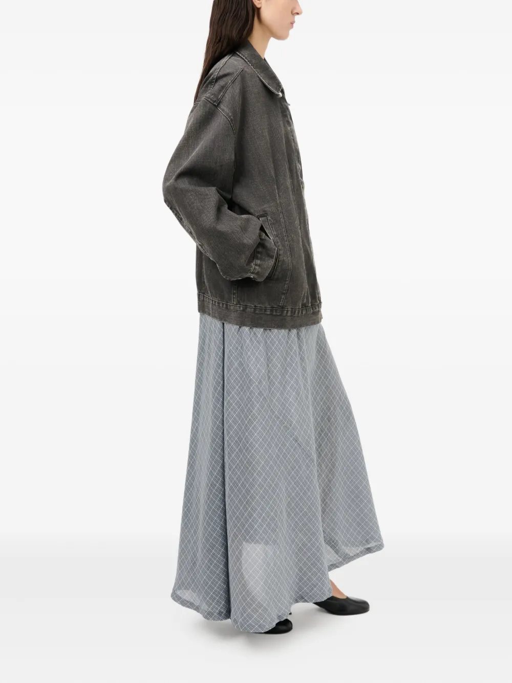 OUR LEGACY Draft denim jack met vlakken Zwart