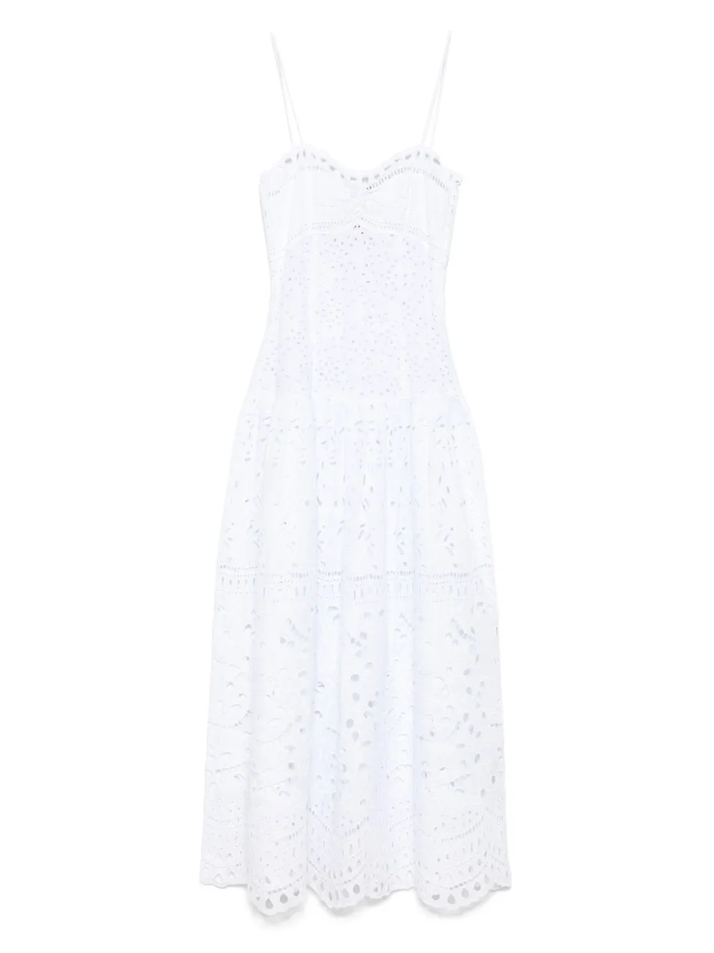 Ermanno Scervino Broderie anglaise midi-jurk Wit