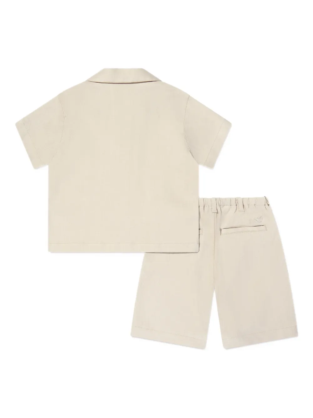 Emporio Armani Kids Shorts met geborduurd logo Beige