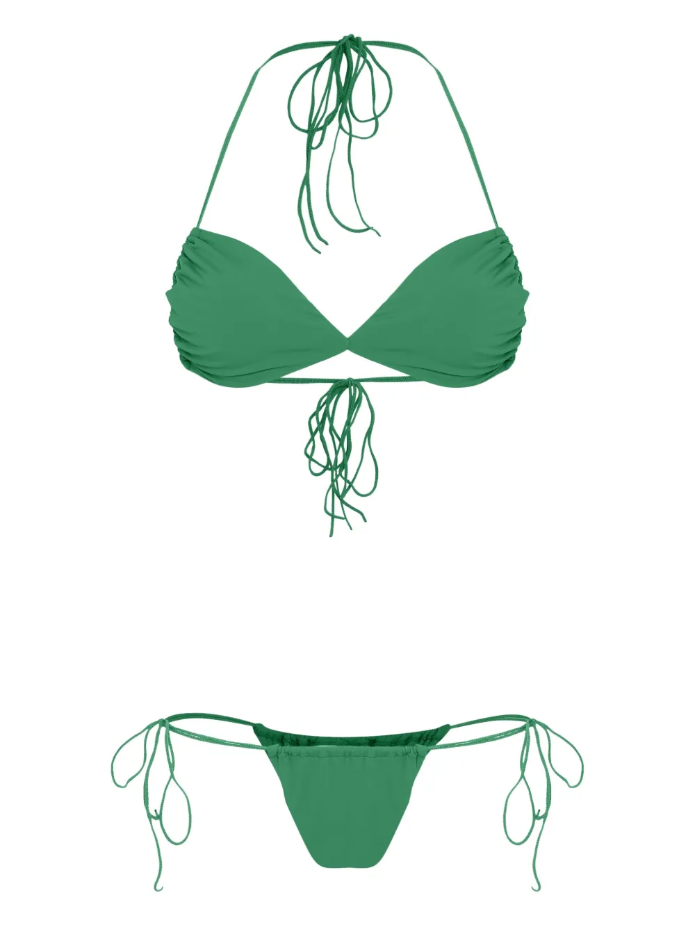 Amir Slama triangle tie-fastening bikini set Groen