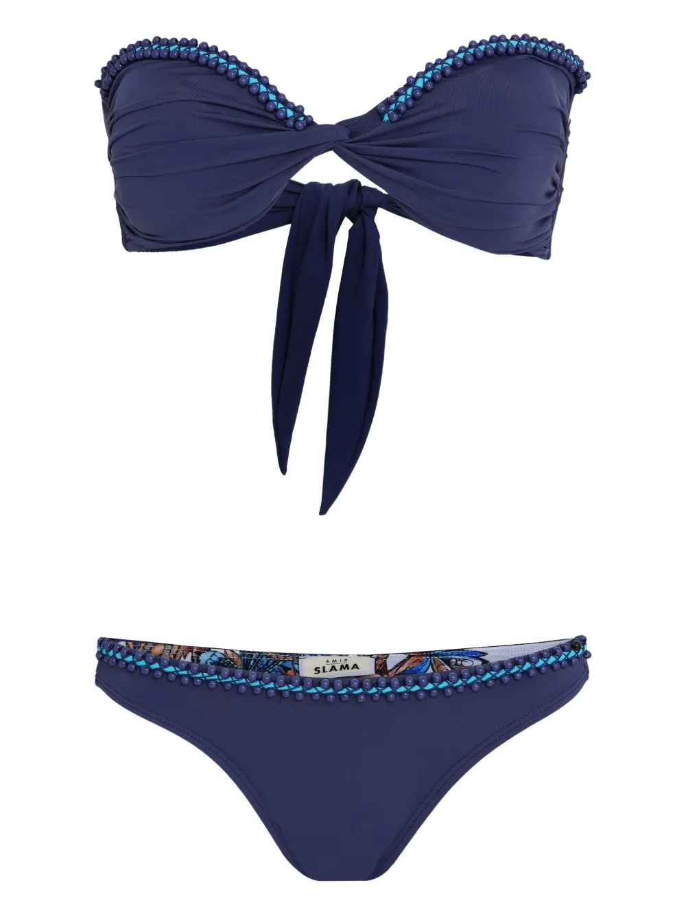 Amir Slama bead-embellished bikini set Blauw