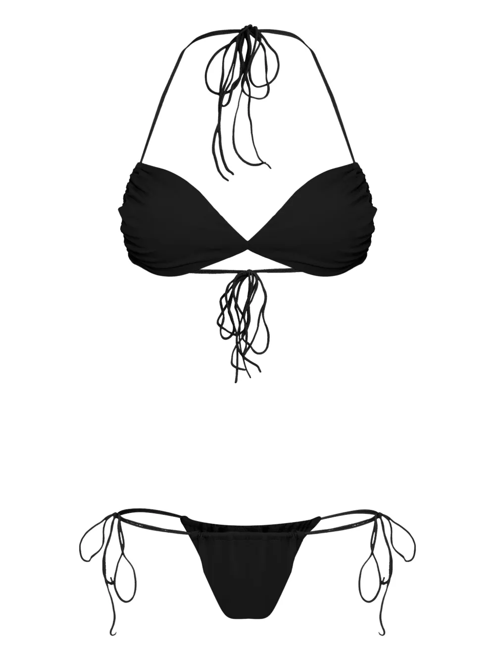 Amir Slama triangle tie-fastening bikini set Zwart