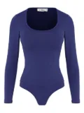 Amir Slama scoop-neck long-sleeve bodysuit - Blue