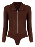 Amir Slama high-neck zip bodysuit - Brown