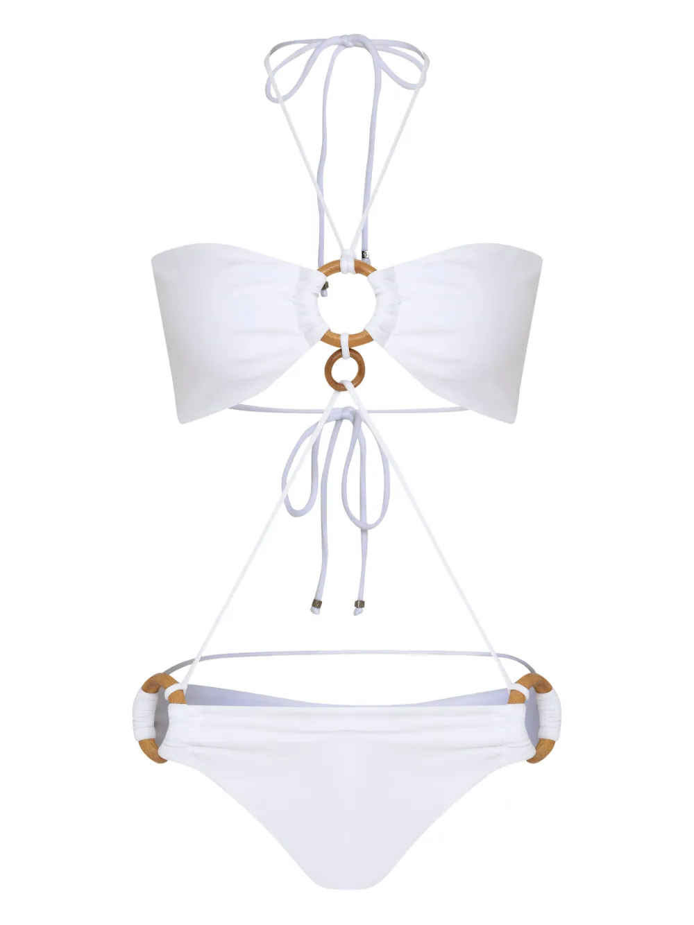 Amir Slama ring-detail halter swimsuit Wit