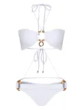 Amir Slama ring-detail halter swimsuit - White
