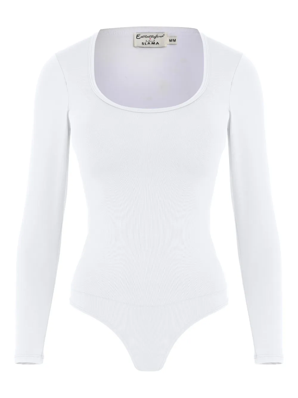 Amir Slama scoop-neck long-sleeve bodysuit Wit