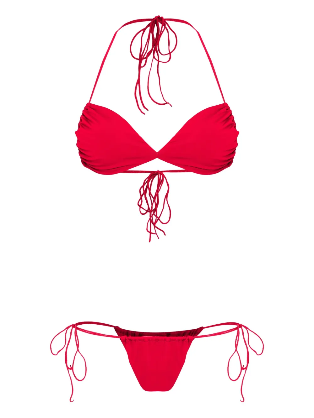 Amir Slama triangle tie-fastening bikini set Rood