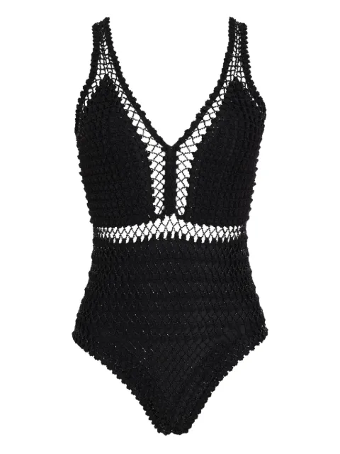 Amir Slama crochet V-neck swimsuit