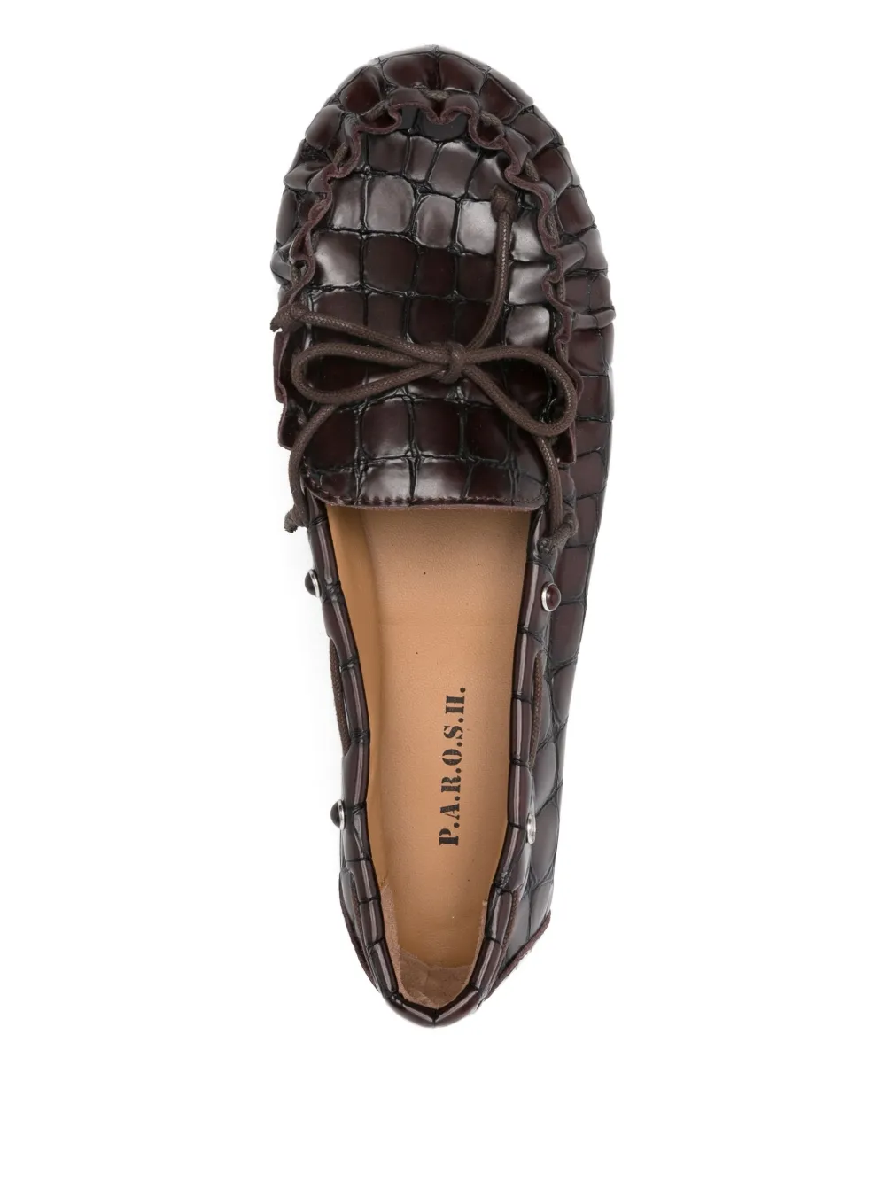 P.A.R.O.S.H. Loafers met krokodillen-reliëf Rood