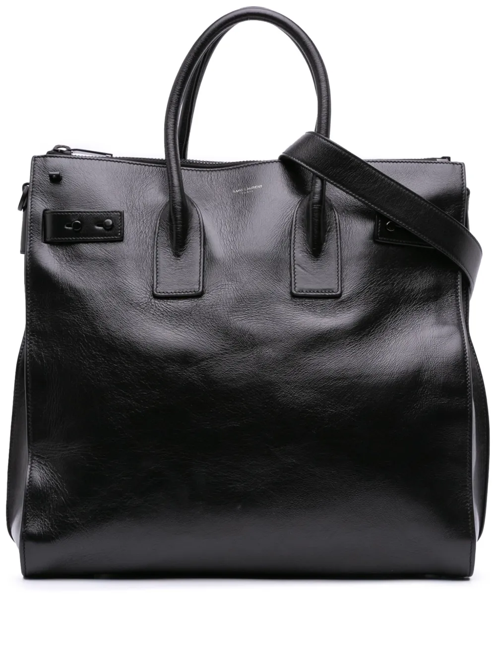 Pre-owned Saint Laurent 2019 Textured Patent Sac De Jour North South Satchel