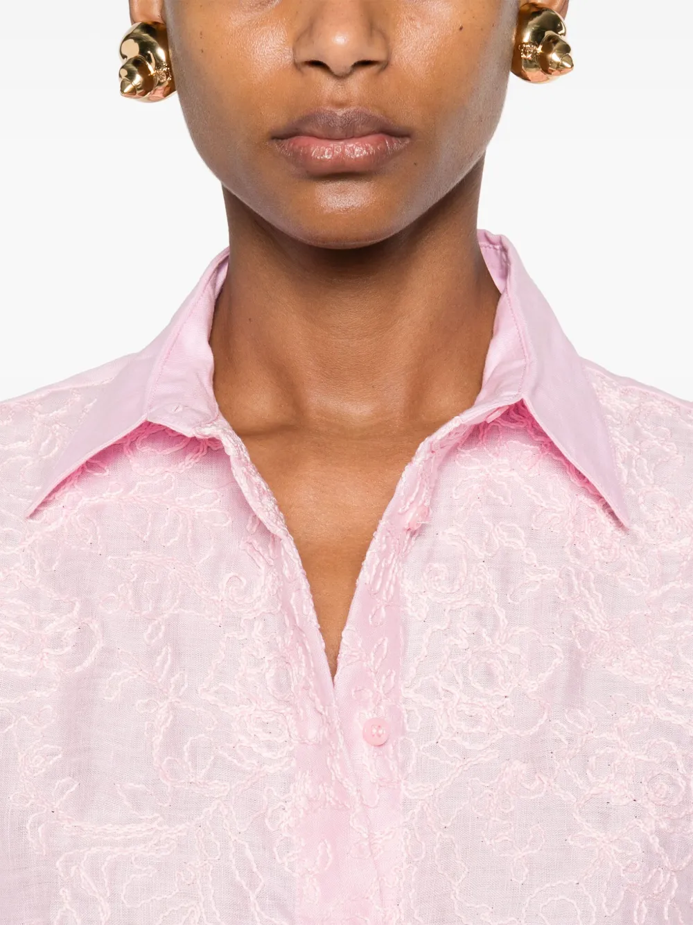 Ermanno Scervino Blouse met borduurwerk Roze