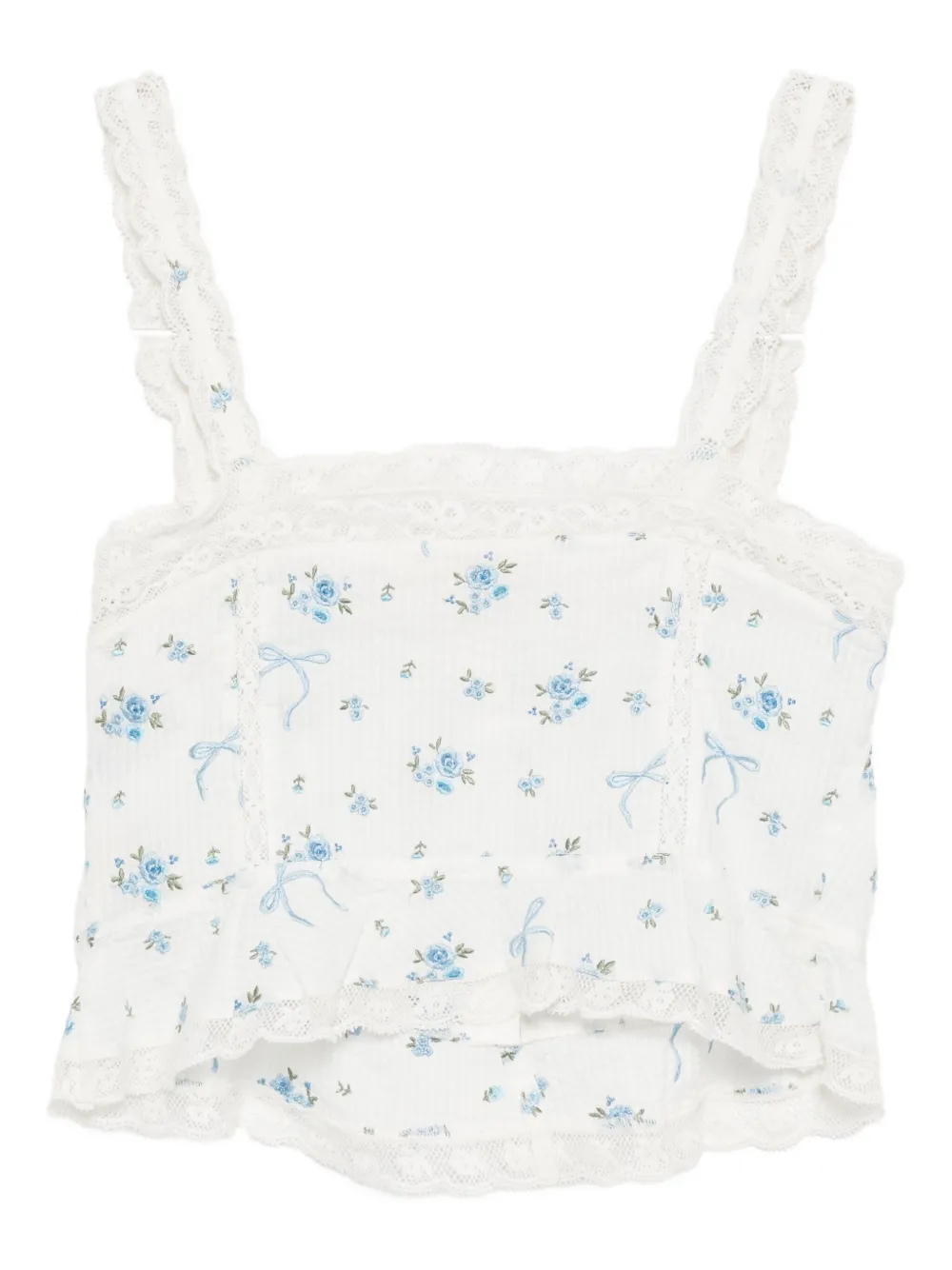 LoveShackFancy Vietta top Wit