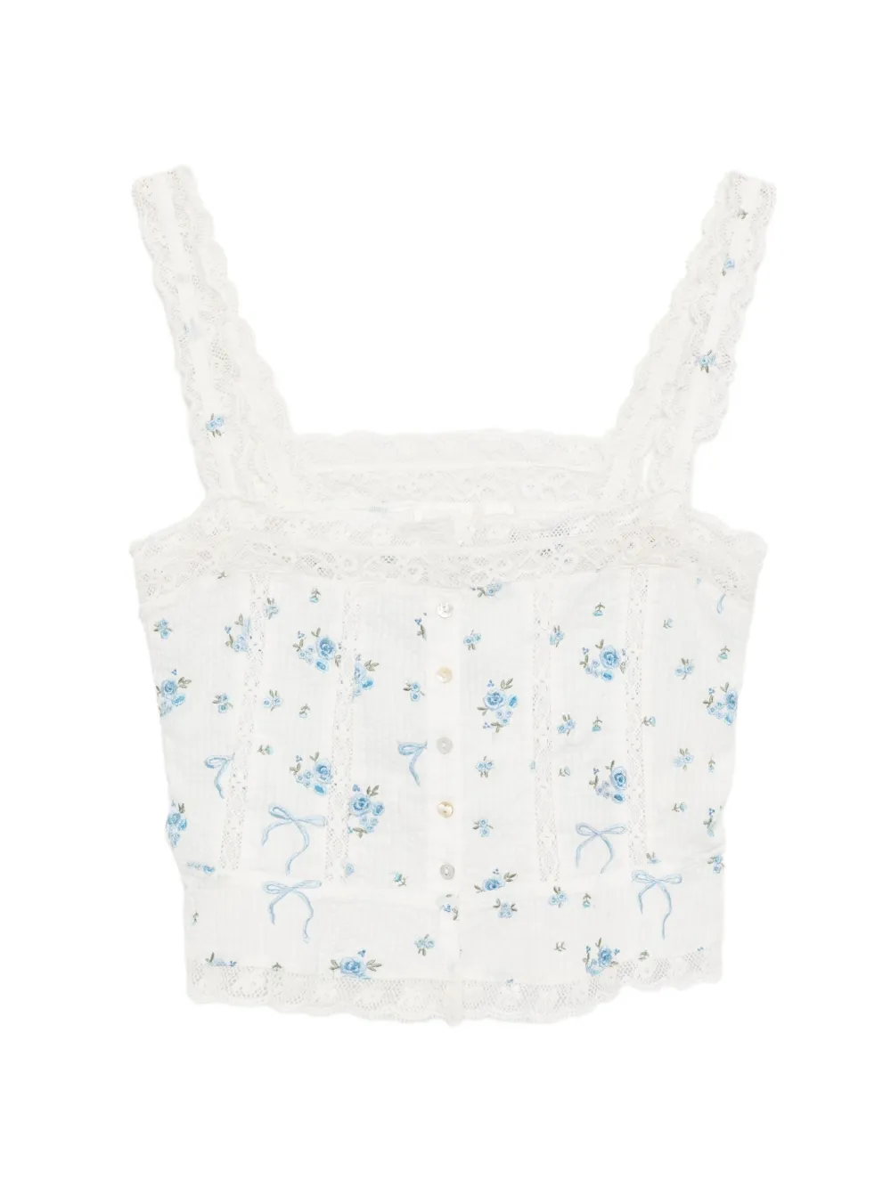 LoveShackFancy Vietta top Wit