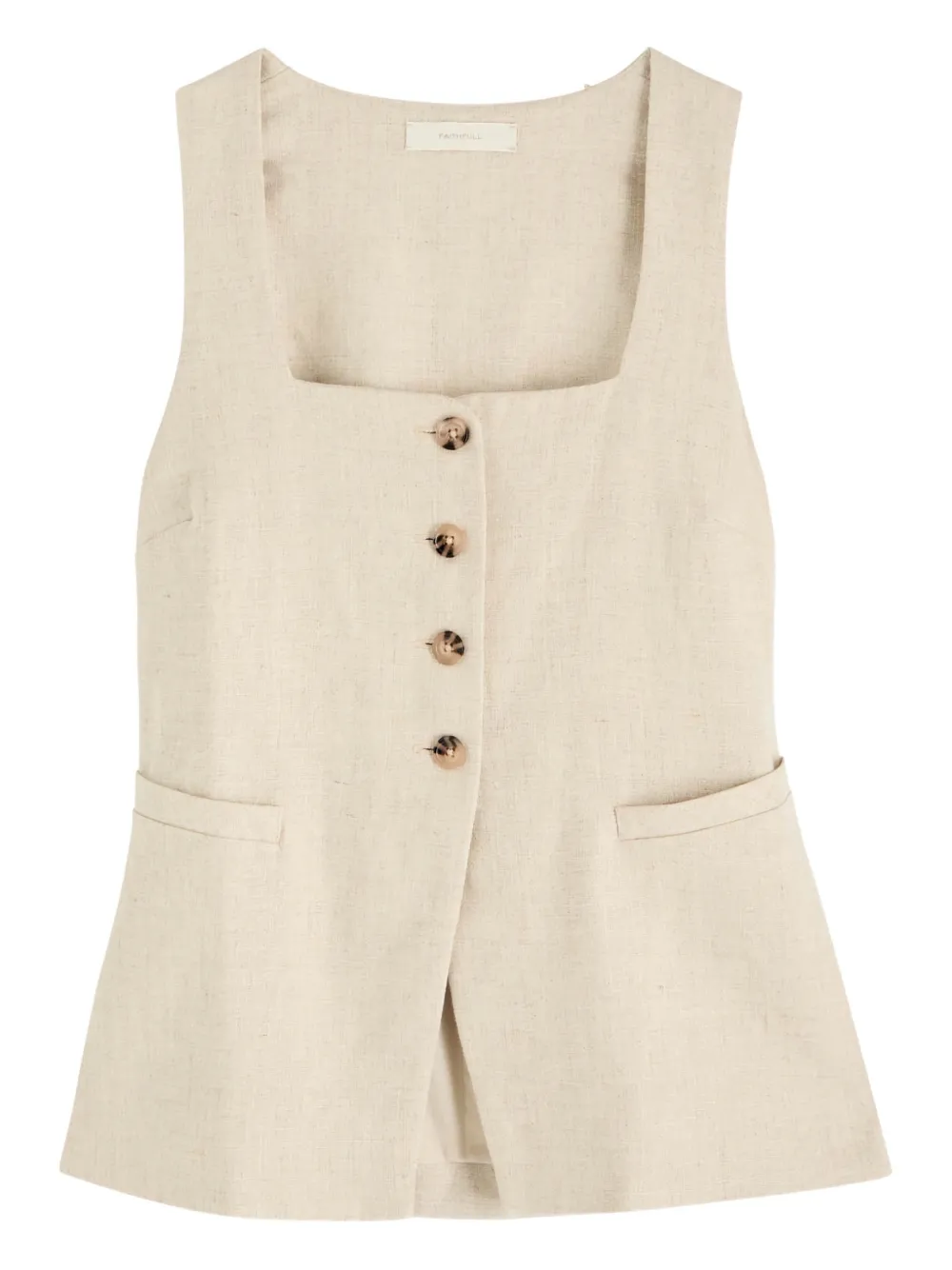 Faithfull the Brand Jackie button vest - Toni neutri