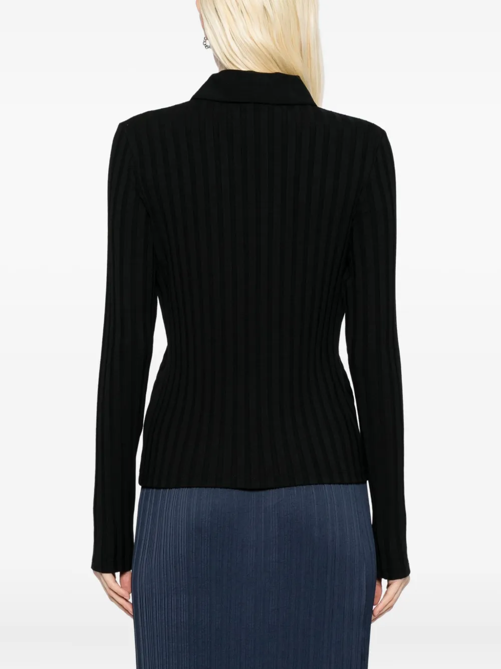 Vince Geribbeld blouse Zwart