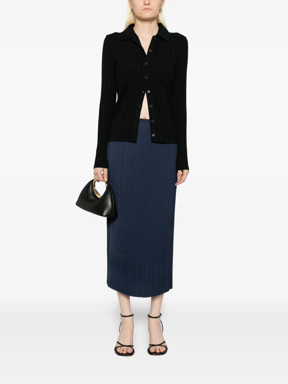 Vince Geribbeld blouse Zwart