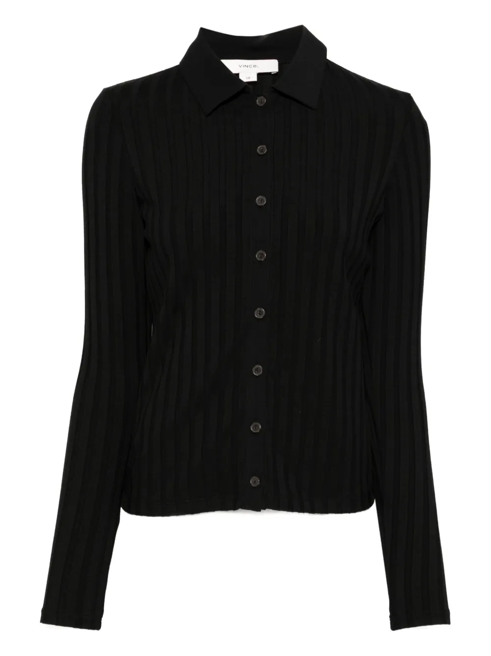 Vince Geribbeld blouse Zwart