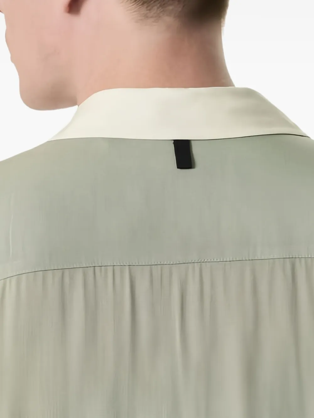 rag & bone Tweekleurig overhemd met omgekeerde kraag Groen