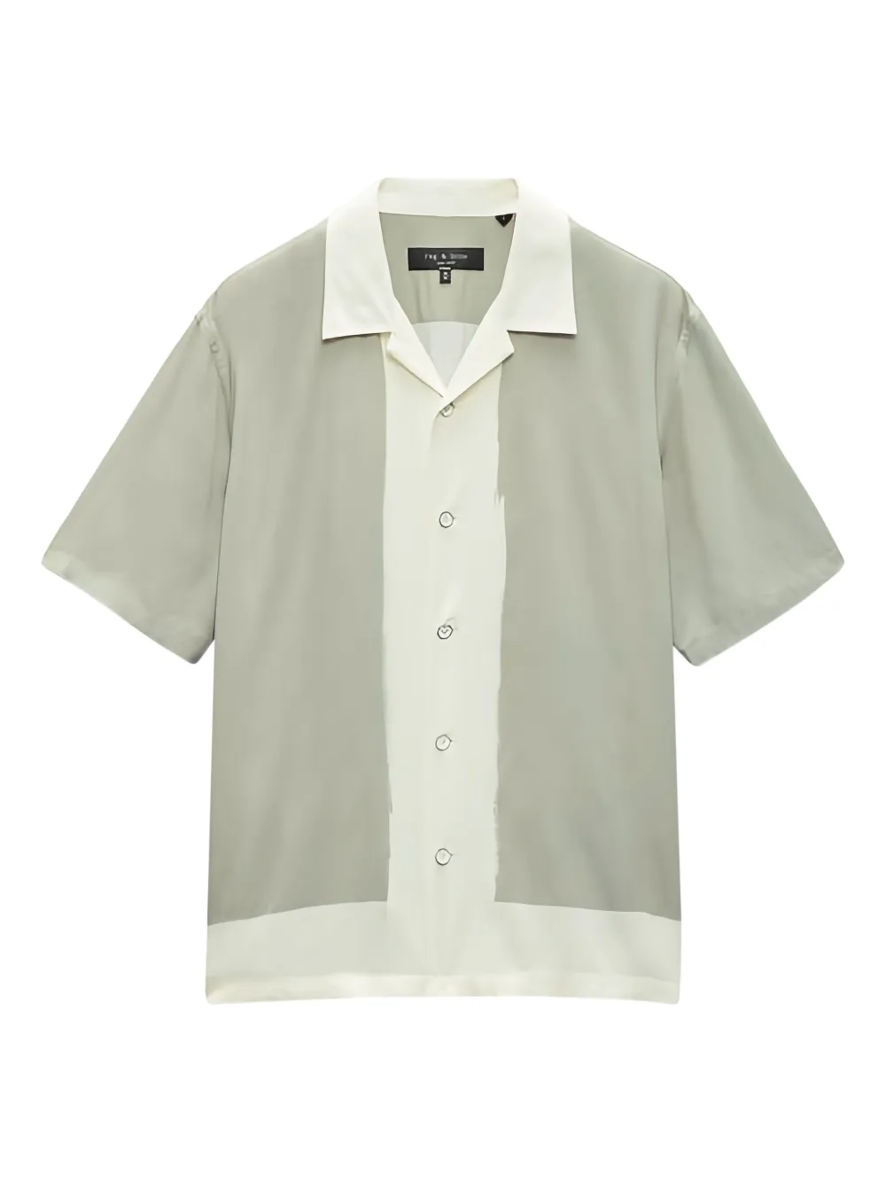 Rag & bone Tweekleurig overhemd met omgekeerde kraag Groen