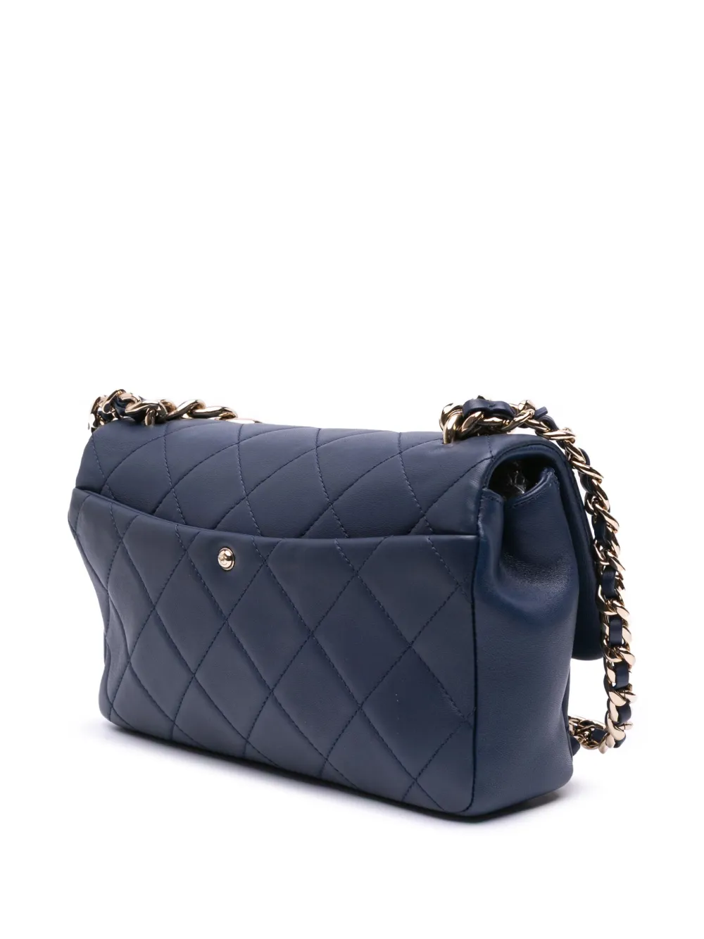 Pre-owned Chanel 2019 Small Lambskin Elegant Chain Single Flap Satchel