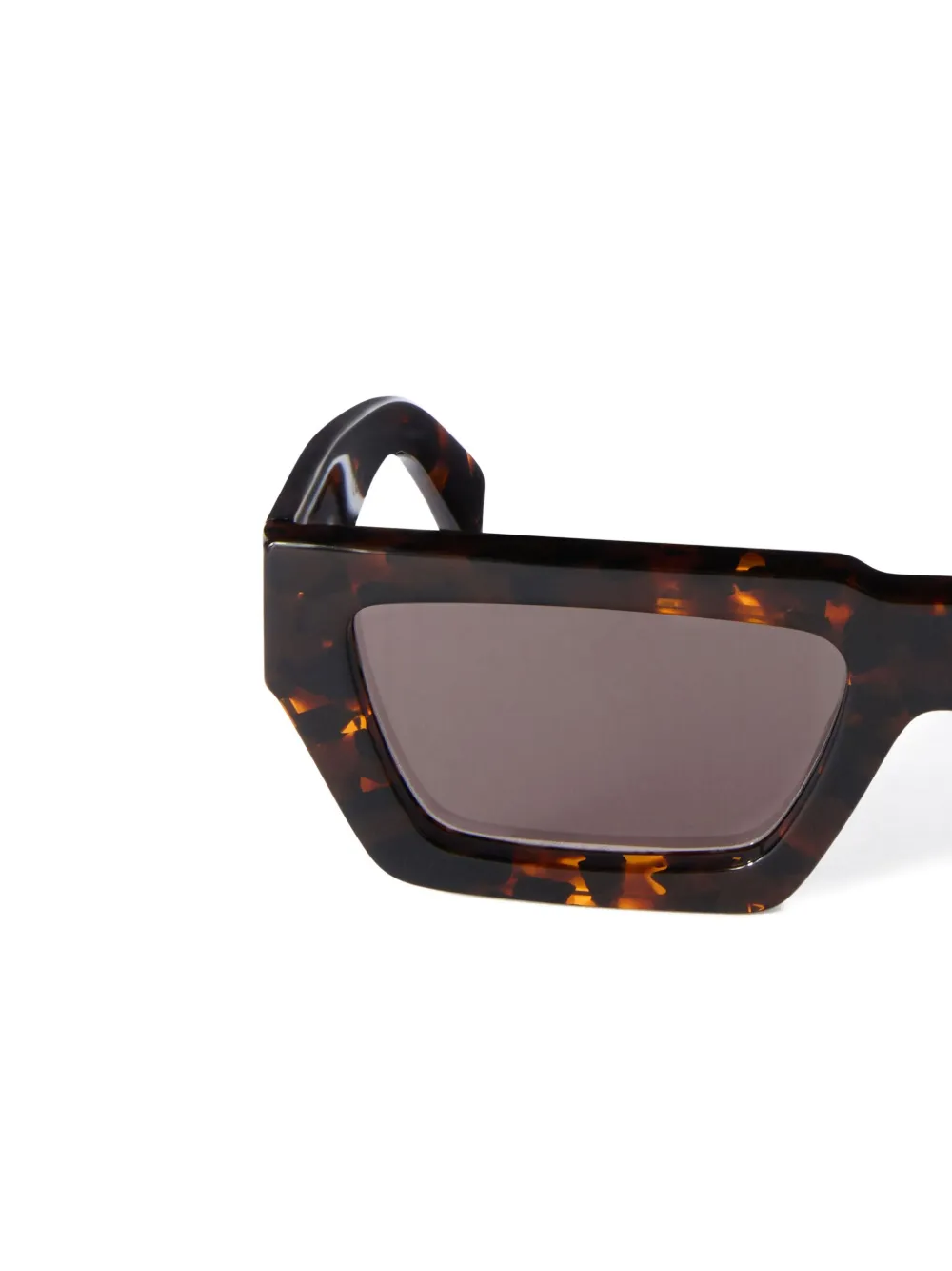 Off-White Zonnebril met geometrisch montuur met schildpadschild-design Bruin