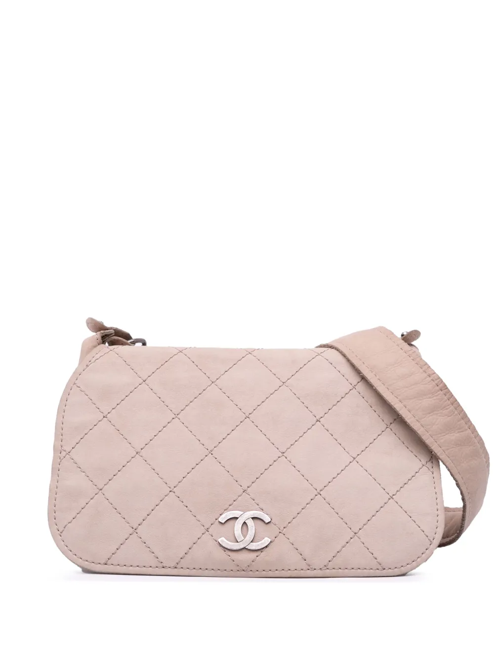 Pre-owned Chanel 2013-2014 Calfskin Stitched Highlander Messenger Bag Crossbody Bag