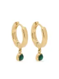 DAISY LONDON Healing Malachite hoop earrings - Gold