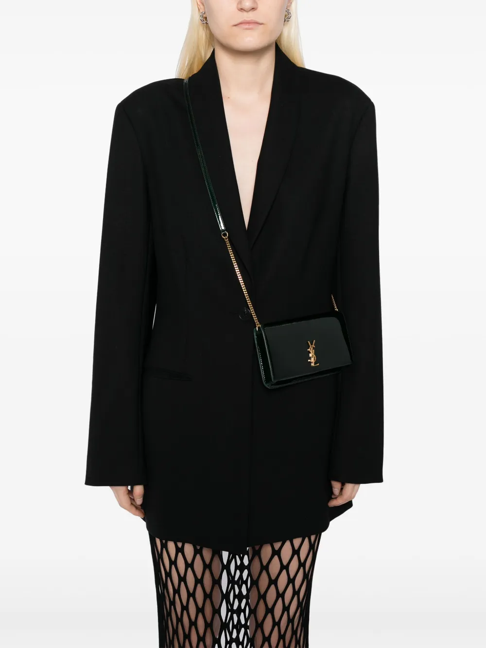 Saint Laurent mini logo phone bag Groen