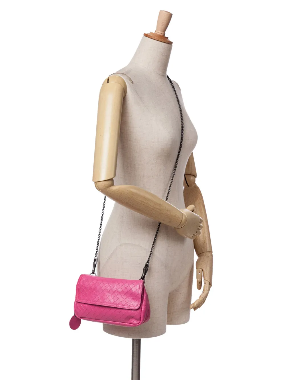 Bottega Veneta Pre-Owned 2012-2024 Small Calfskin Intrecciomirage Embossed Butterfly Chain crossbody bag | Pre-Owned | Image 2