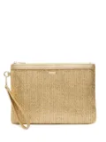 Melissa Odabash Capri herringbone-weave clutch bag - Neutrals