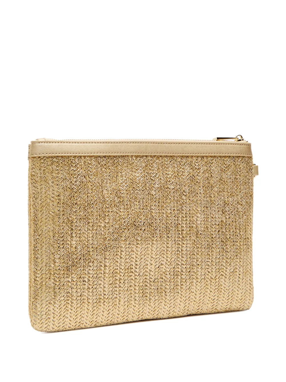 Melissa Odabash Capri clutch met visgraatpatroon - Beige